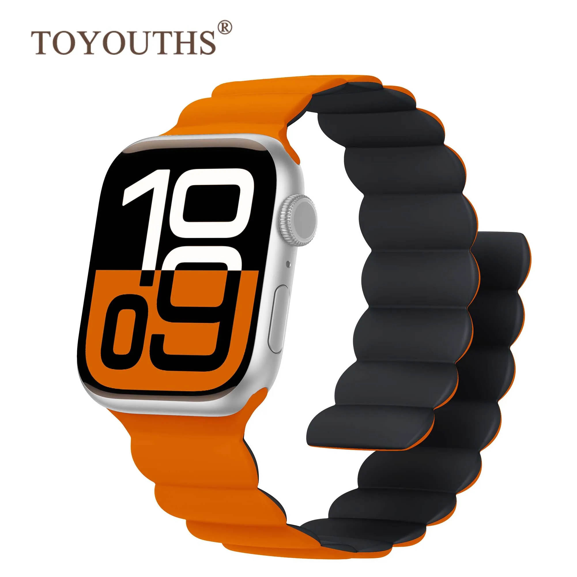 

Toyouths Compatible with Apple Watch Band Wearable Silicone Magnetic Strap for iWatch Ultra SE Series 10 9 8 7 6 5 4 3 2 1