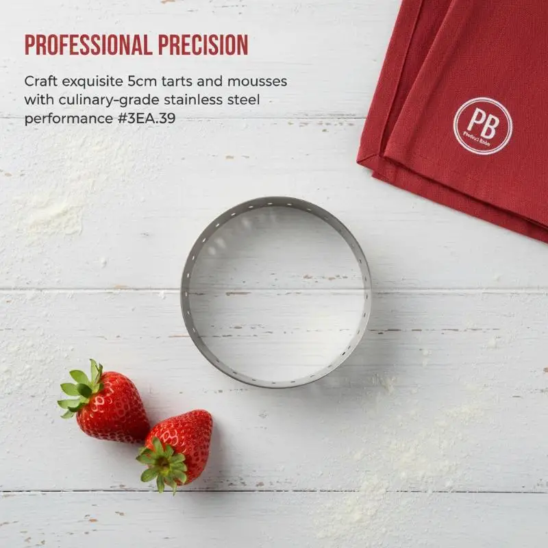 Stainless Steel Mousse Cake Mold Heat-Resistant Perforated Round Tart Ring Cookies Pastry Circle Cutter Mold Baking Tools