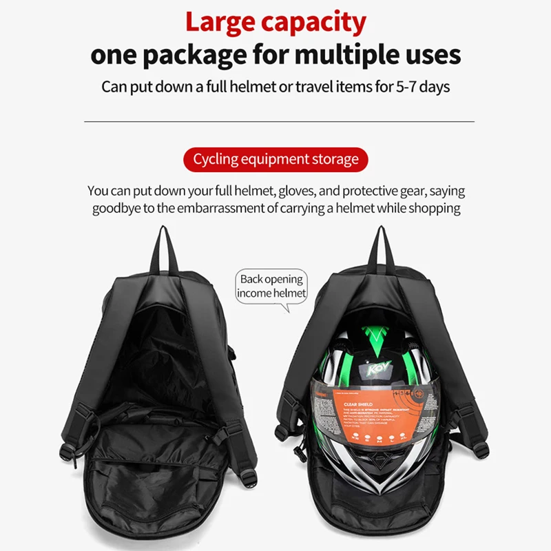 Motorcycle Bag Waterproof Cycling Helmet Backpack Motocross Racing Computer Backpack Portable Universal Traveling Knapsack