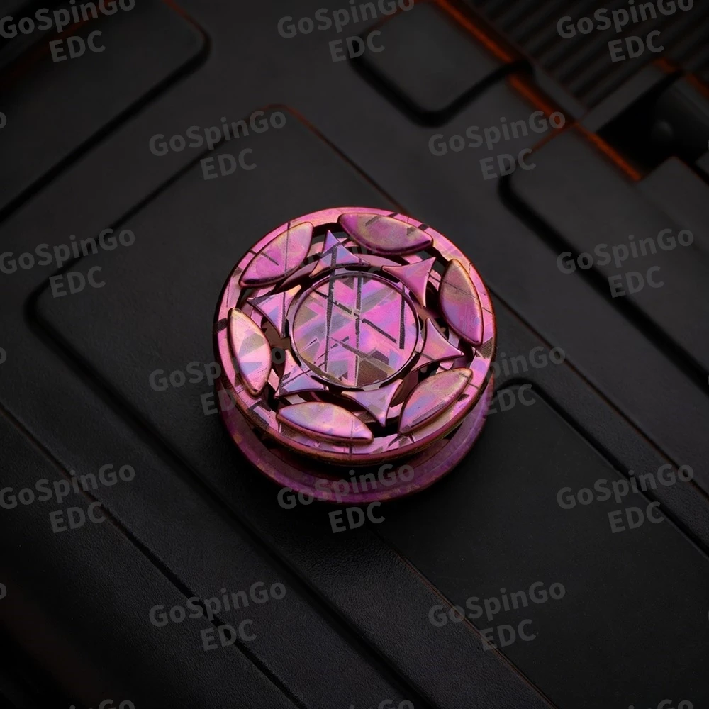 YIJIE EDC hexagrama Fidget Spinner Lock laca circonio titanio 24,5mm accesorios DIY Fidget juguete adultos