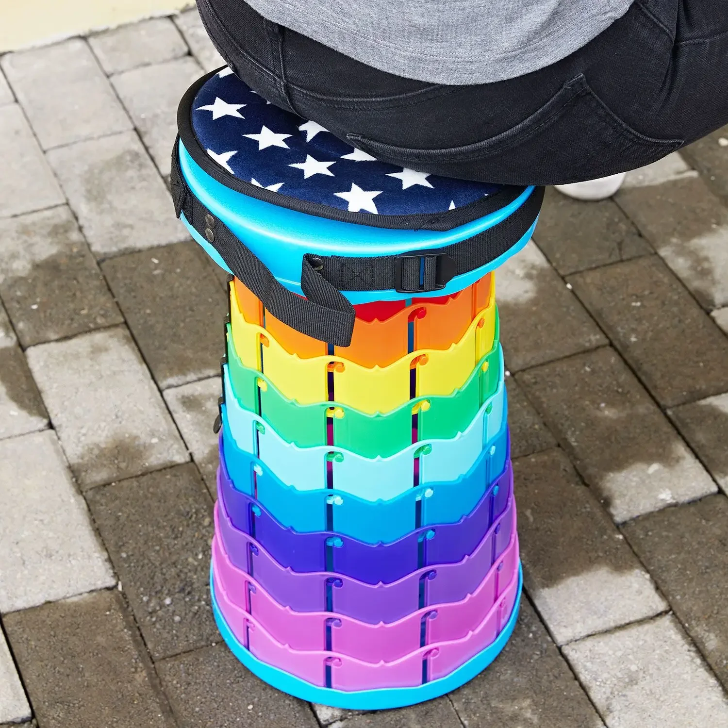 Folding Small Stool Portable Storage Plastic Household Folding Shoe Changing Bench Telescopic Ottomans Resting Artifact Chair