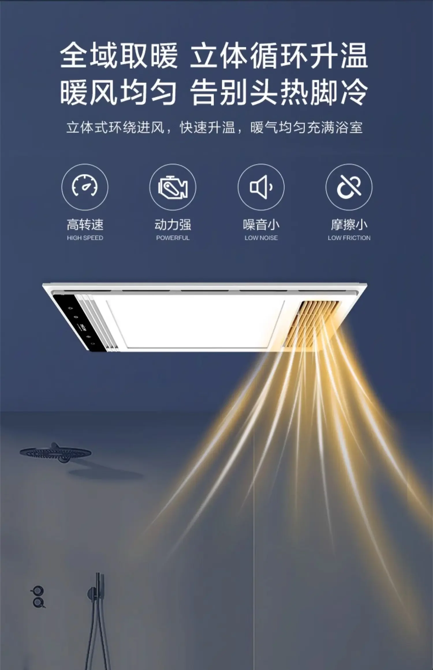 

Освещение ванной комнаты, вытяжной вентилятор, встроенный многофункциональный светильник для обогрева ванной комнаты, ветровой обогреватель, встроенный потолок