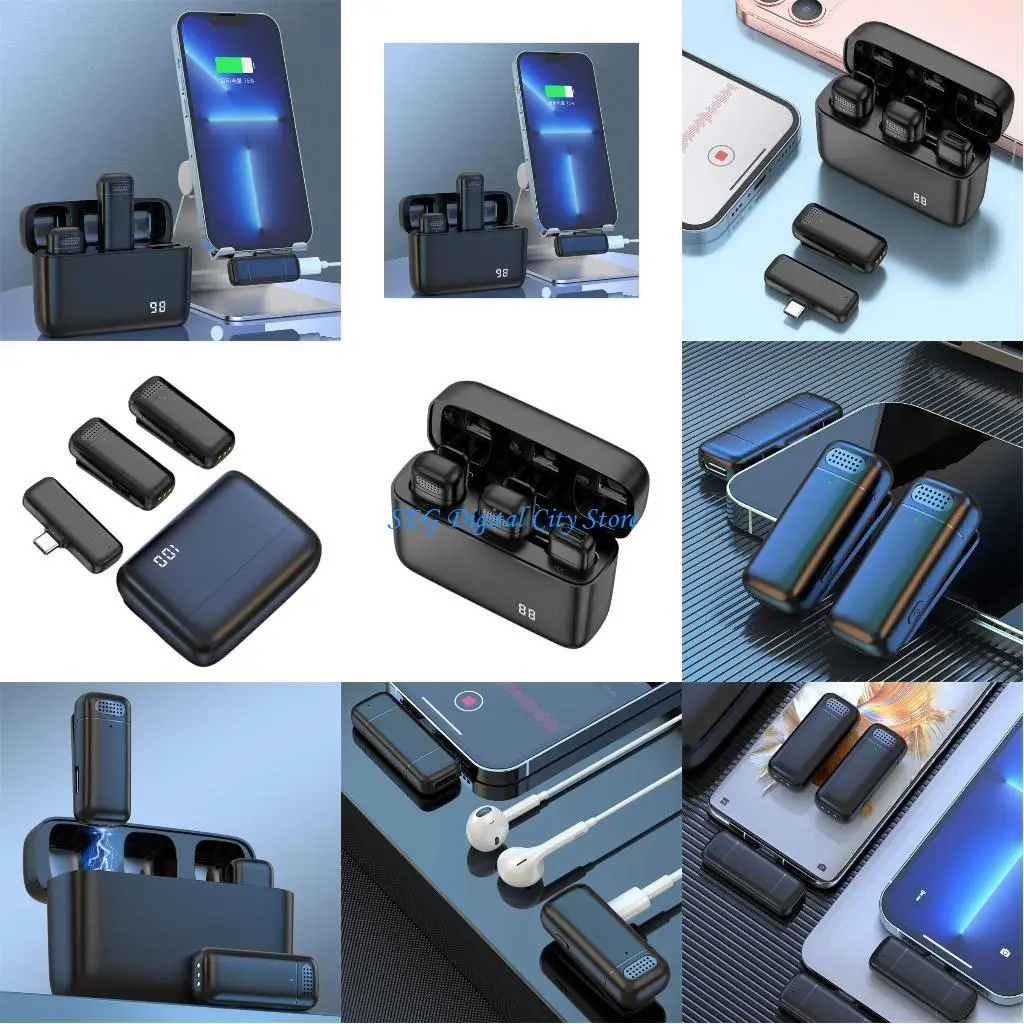 U75B Wireless Lavalier Lapel Microphones Video Recording Microphones for Laptops Live Gamings