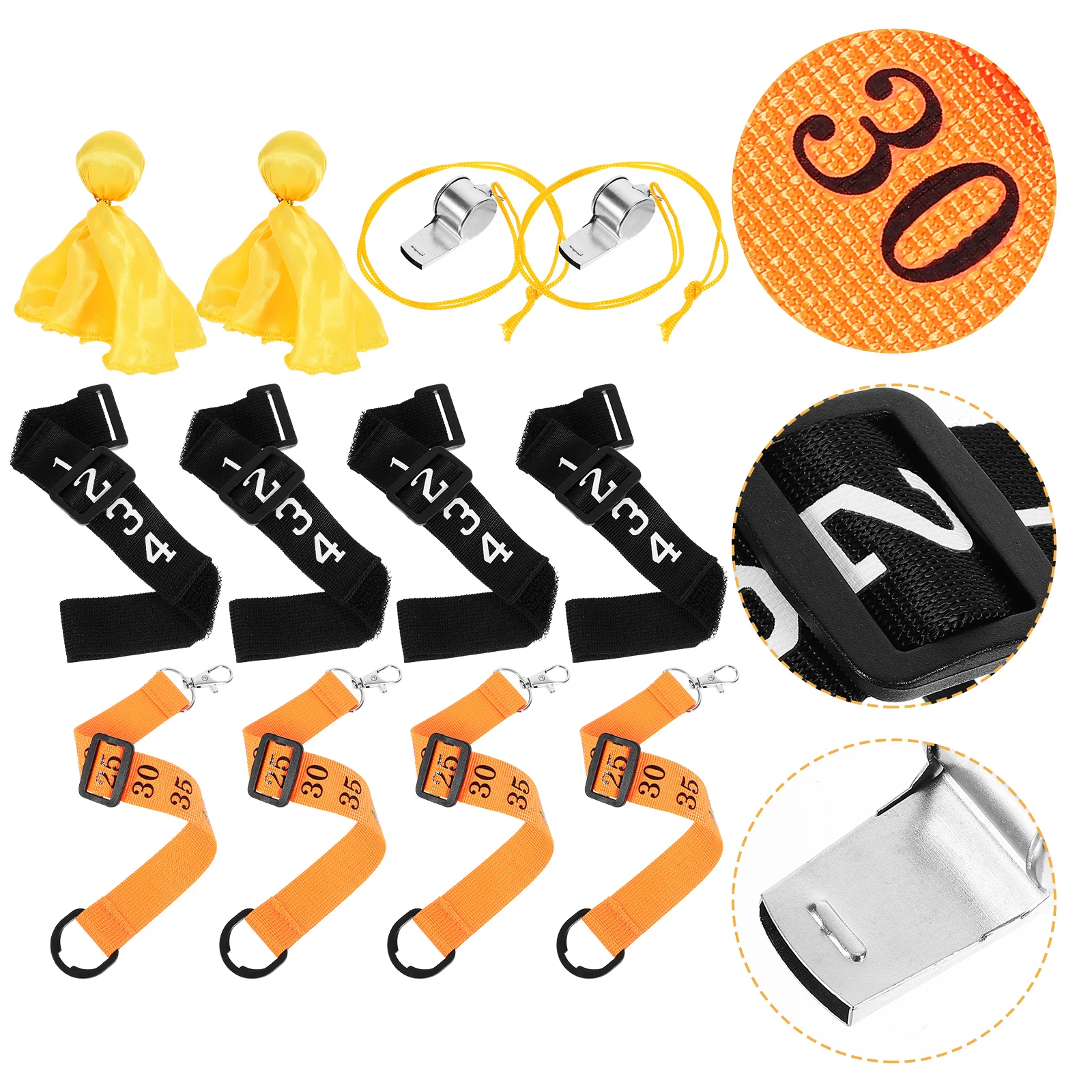 1 مجموعة كرة القدم الحكم سلسلة مقاطع دائم سبائك النايلون كرة القدم الحكم كيت التدريب صفارات المنافسة أسفل المؤشر