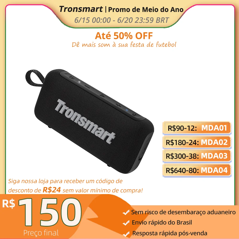 Tronsmart Trip 2 Bluetooth Speaker Wirelesss Portable Speaker with Enhanced Bass, IPX7 Waterproof, 20H Playtime,for Camping