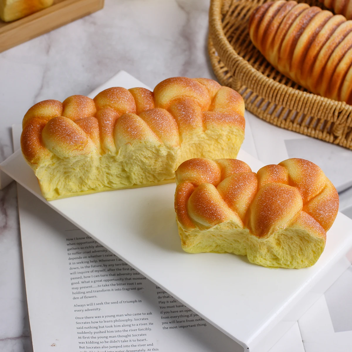 1 قطعة قرصة انتعاش بطيء الكرتون الخبز جوز الهند الخبز الضغط نموذج الدعائم ديكور المنزل الحلي #3