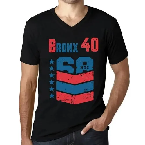 Camiseta gráfica para hombre con cuello en V Bronx 40, regalo para el 40.º cumpleaños