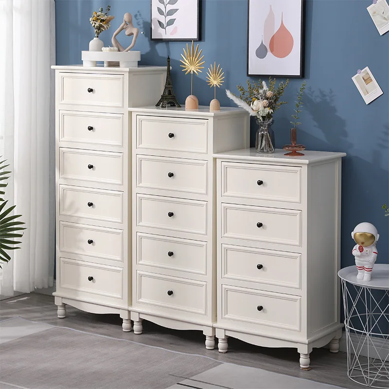 Bucket cabinet Solid wood American simple living room Bedroom storage locker Household small cabinet Standing cabinet Drawer cab