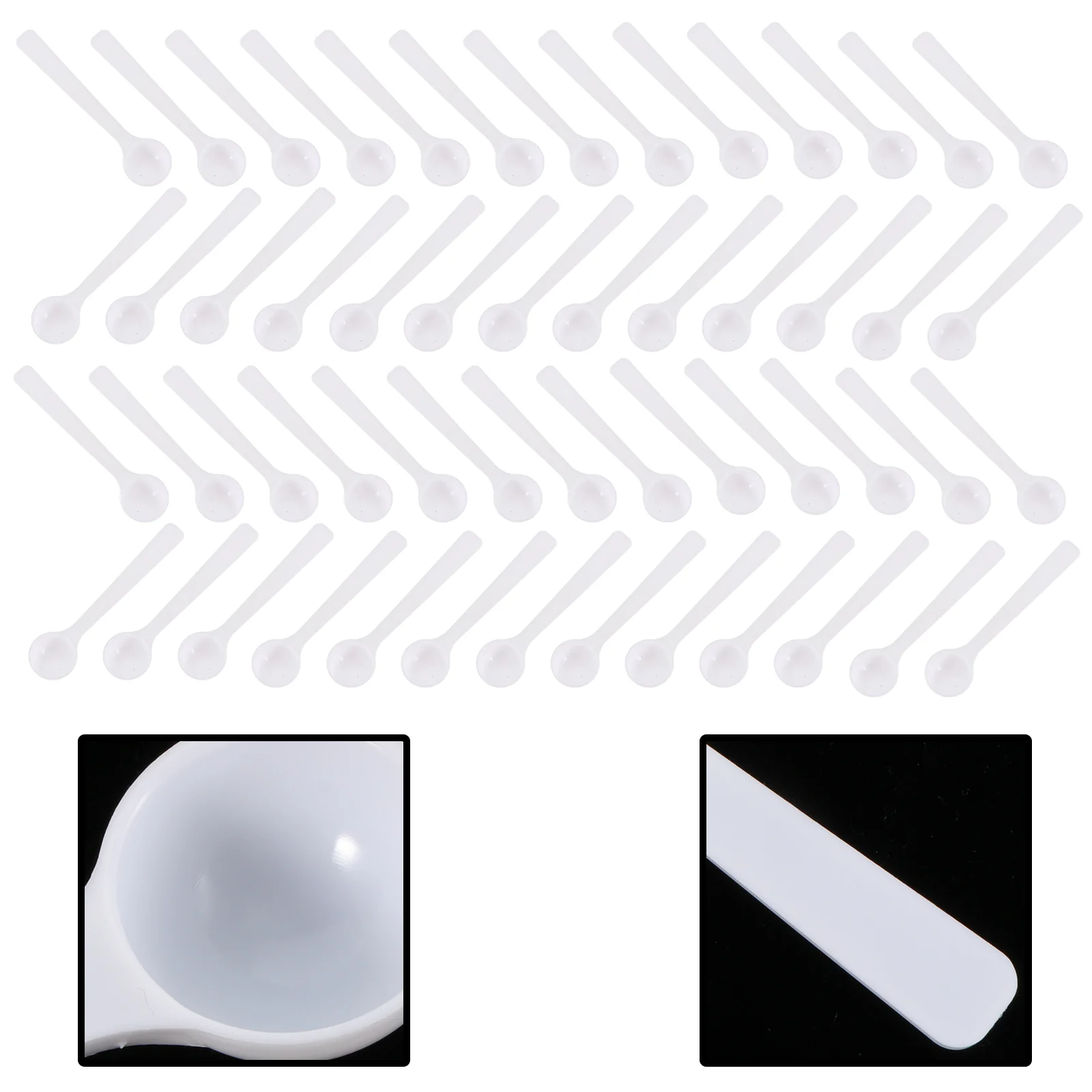 100 Pcs Powder Spoon Disposable Measuring Spoons Tiny Pp Cosmetics Teaspoon