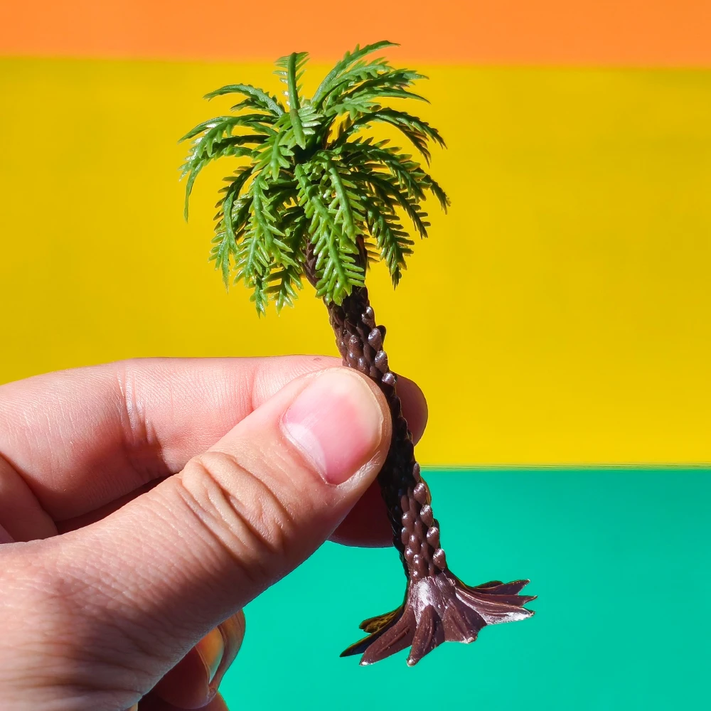 10PCS Miniature Palm Trees Artificial Plants for Diy Model Making Railway/Micro Landscape/Diorama/Sandtable Buliding Layout