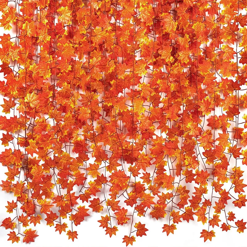 Artificial Maple Leaves Hanging Vine 230cm Fall Leaf Garland Autumn Fake Plants Christmas Wedding Party Home Garden Decoration