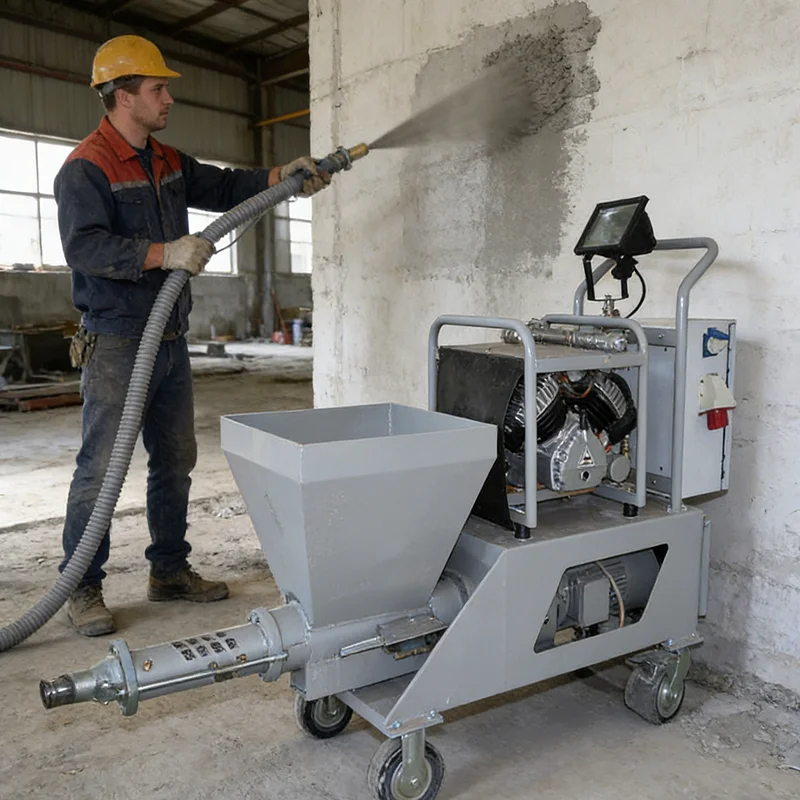 

220V High Power Mortar Spraying Machine Electric Cement Stucco Sprayer Concrete Pump Wall Plaster Tool Construction Equipment