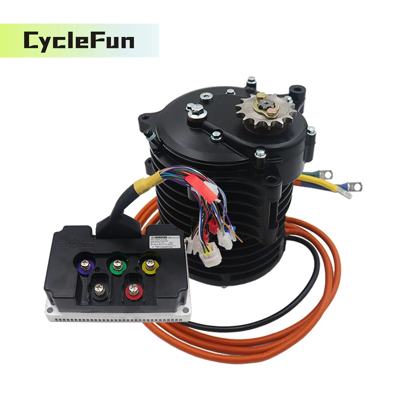 

QS138 V3 70H 3KW PMSM Mid-Drive Motor With 1:2.35 Internal Reduction Gears with FarDriver DC 350A ND72680 Controller