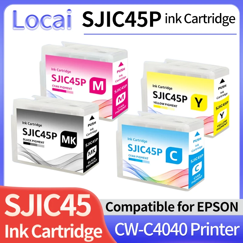 

SJIC45P Чернильный картридж Sjic45 45P 80 мл Совместимые чернила для Epson ColorWorks CW-C4040 Цветной принтер этикеток с чипом пигментных чернил