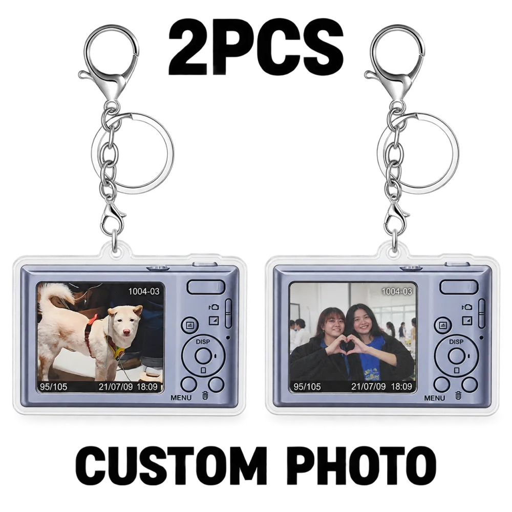 Customized Picture Keychain, Retro Camera Shape Acrylic Key Ring, Personalized Photo Charm for Backpack, Phone & Keepsake