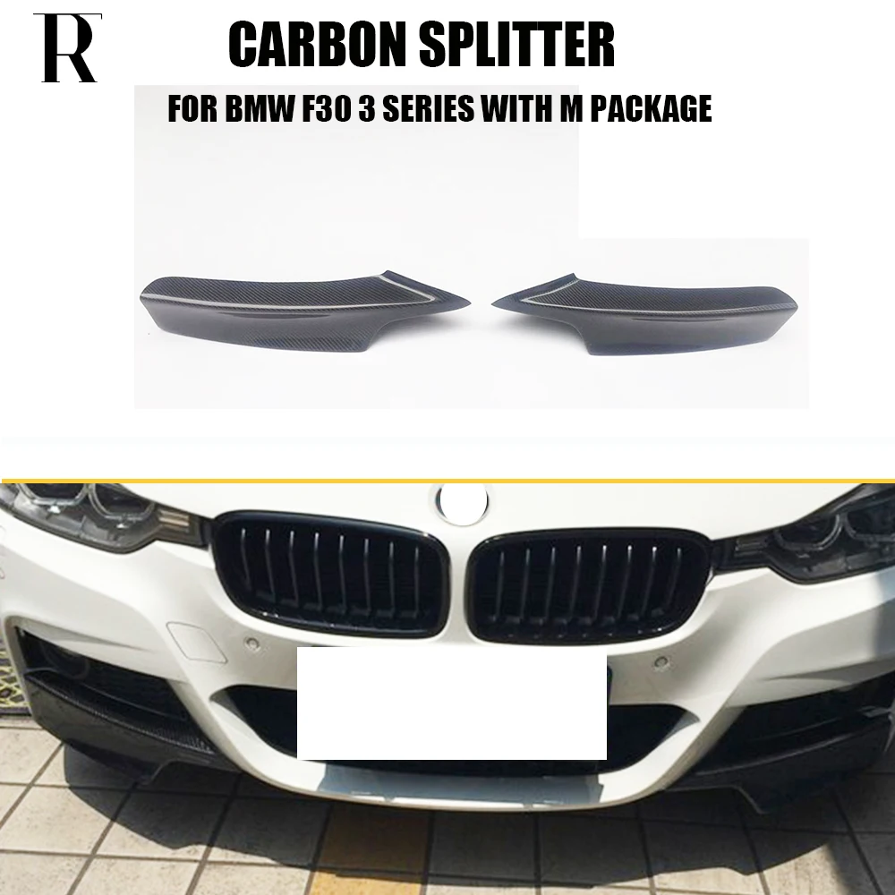 

1 Pair Carbon Fiber Front Bumper Lip Side Splitter Apron for BMW F30 3 Series 320 328 335 340 with M Package 12 - 18