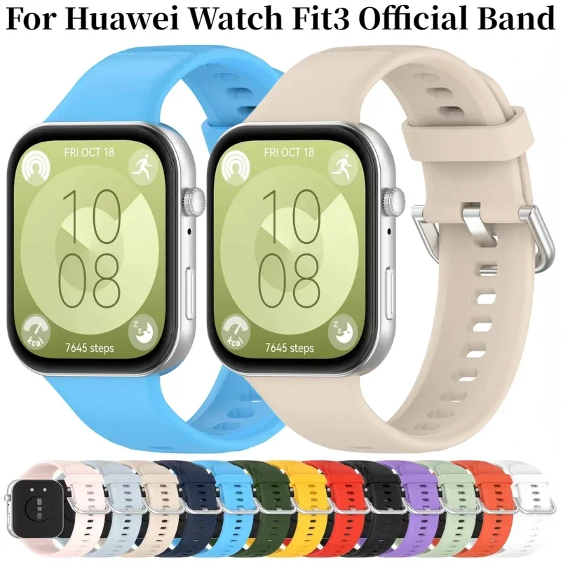 

Silicone Strap For Huawei Watch Fit 3 Official Smartwatch Sports Soft Bracelet Wristband Accessories Huawei Watch Fit 3 Correa