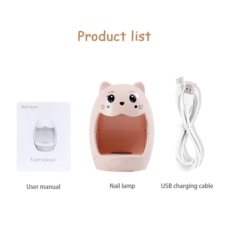 6W USB UV LED Nail Dryer Lamp MINI Pink Egg Cat Designs Nail Light Fast Dry Curing Nail Manicure Machine For Gel Polish