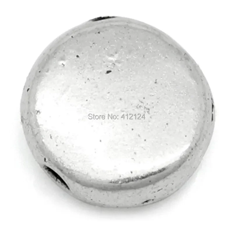 2500Pcs Free Shipping Silver Tone Flat Round Spacer Beads For Jewelry Findings Charms Wholesale 7mm Dia.
