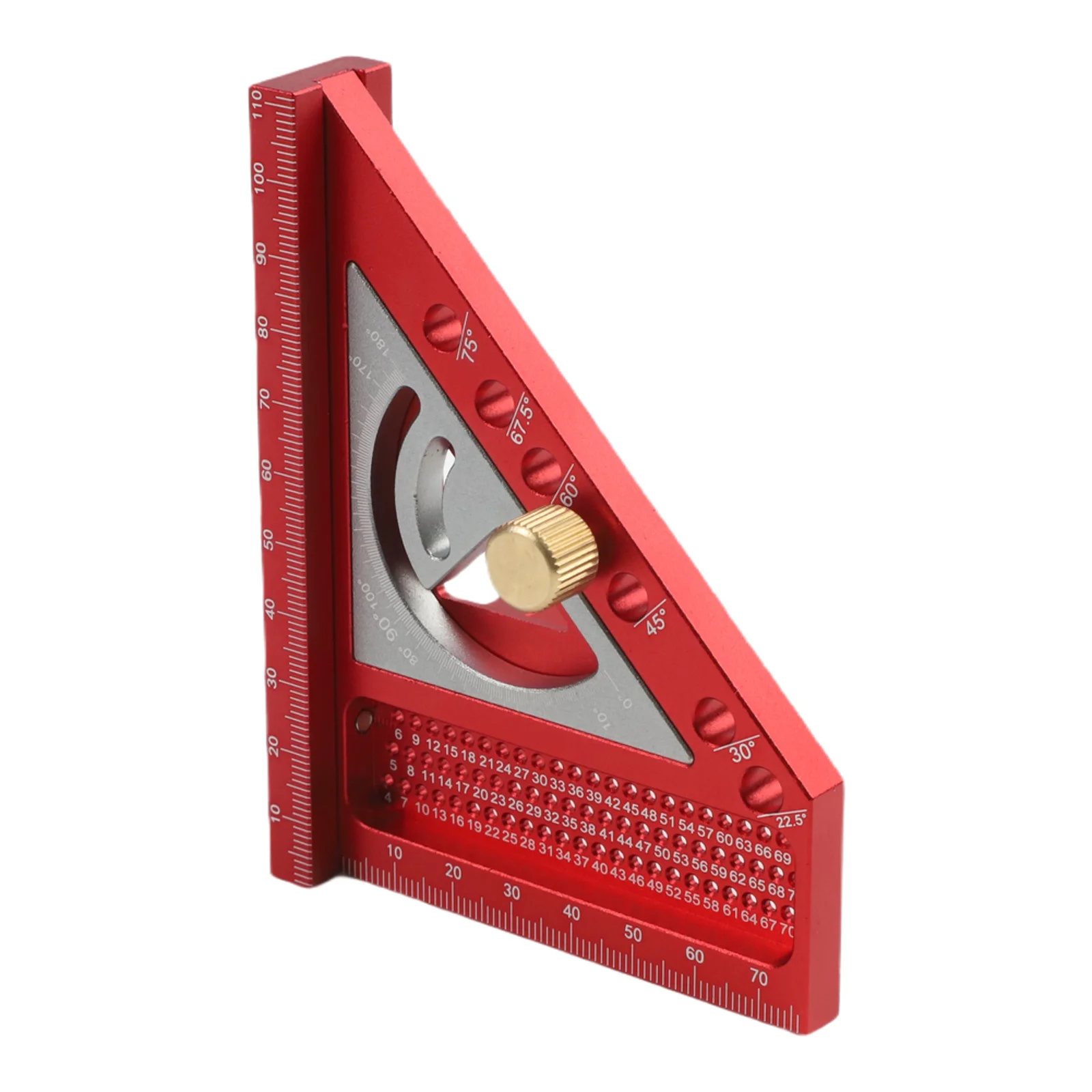 Multi-angle Set Square With Angle Positioning Dowel Pin Metal Scribing Holes Triangle Ruler For DIY Carpentry Measuring Tool