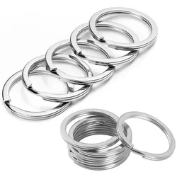 20pcs/lot Stainless Steel Key Ring Key Chain Ring 15/20/23/25/28/30 mm Steel Round Flat Line Split Ring DIY Keychain Findings