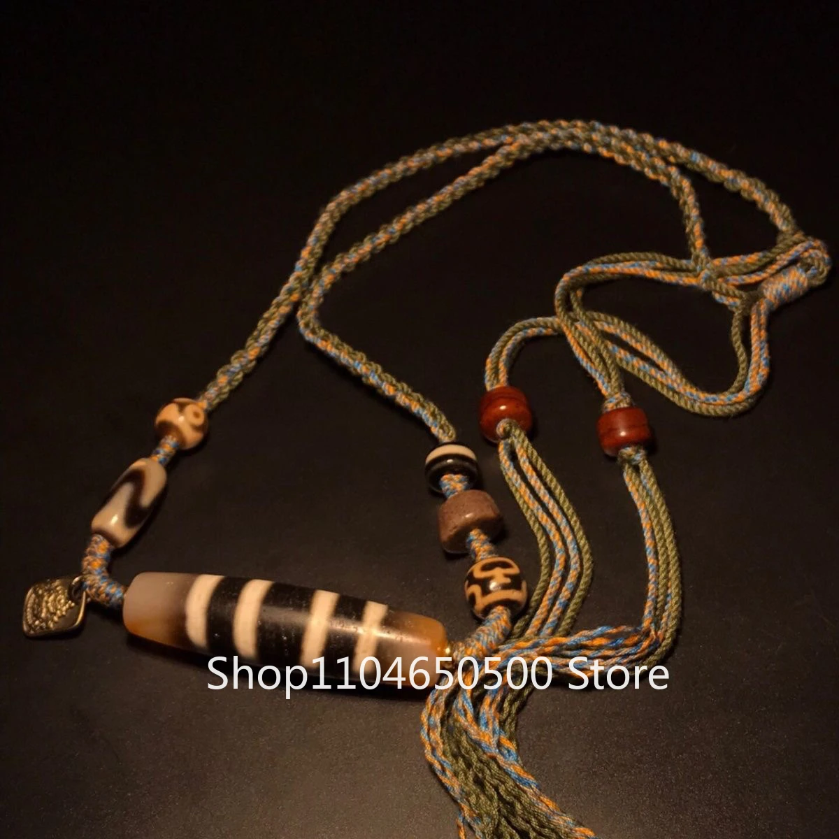 

бусины старый агат Западная Азия гравированные трехцветные бусины дзи бусины ключицы ожерелье, размер: 15*57 мм