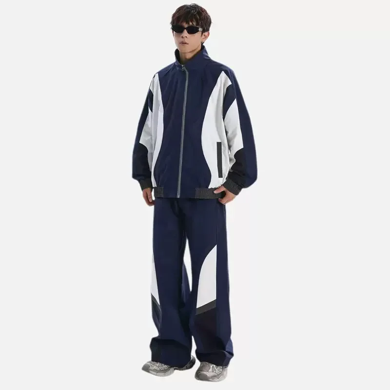 Autumn and Spring New Fashion Trend American Vintage Sports Baseball Suit Men's Casual Loose High Quality Two-piece Set M-3XL