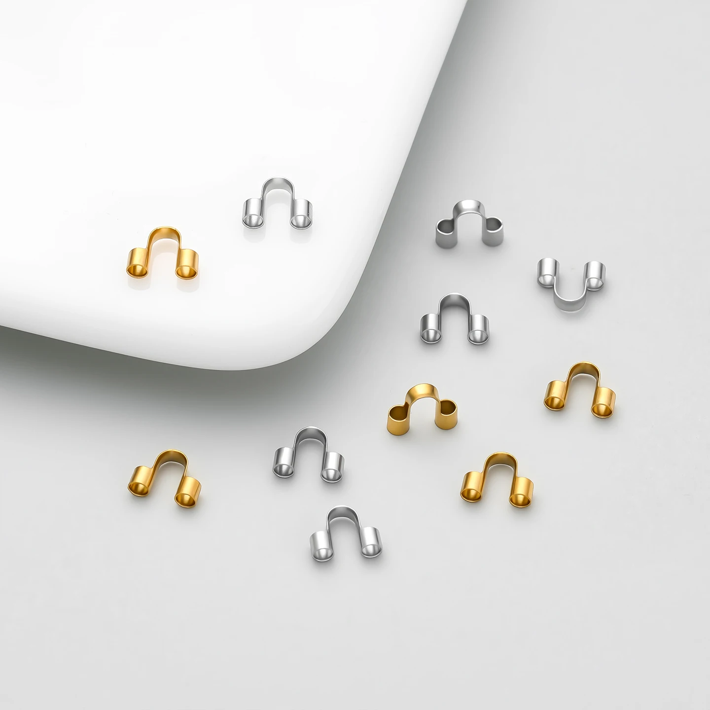 20/50Pcs Multi Size Gold/Steel Color Stainless Steel Wire End Terminators For DIY Bracelet Necklace Jewelry Making Accessories