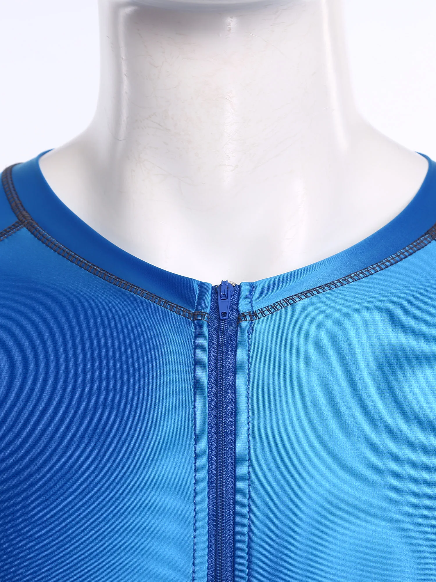 

Men Glossy Slim Full Jumpsuit Outer Flat Seams Front Zipper Long Sleeve Long Pants Compression Rompers for Swimming Yoga Workout