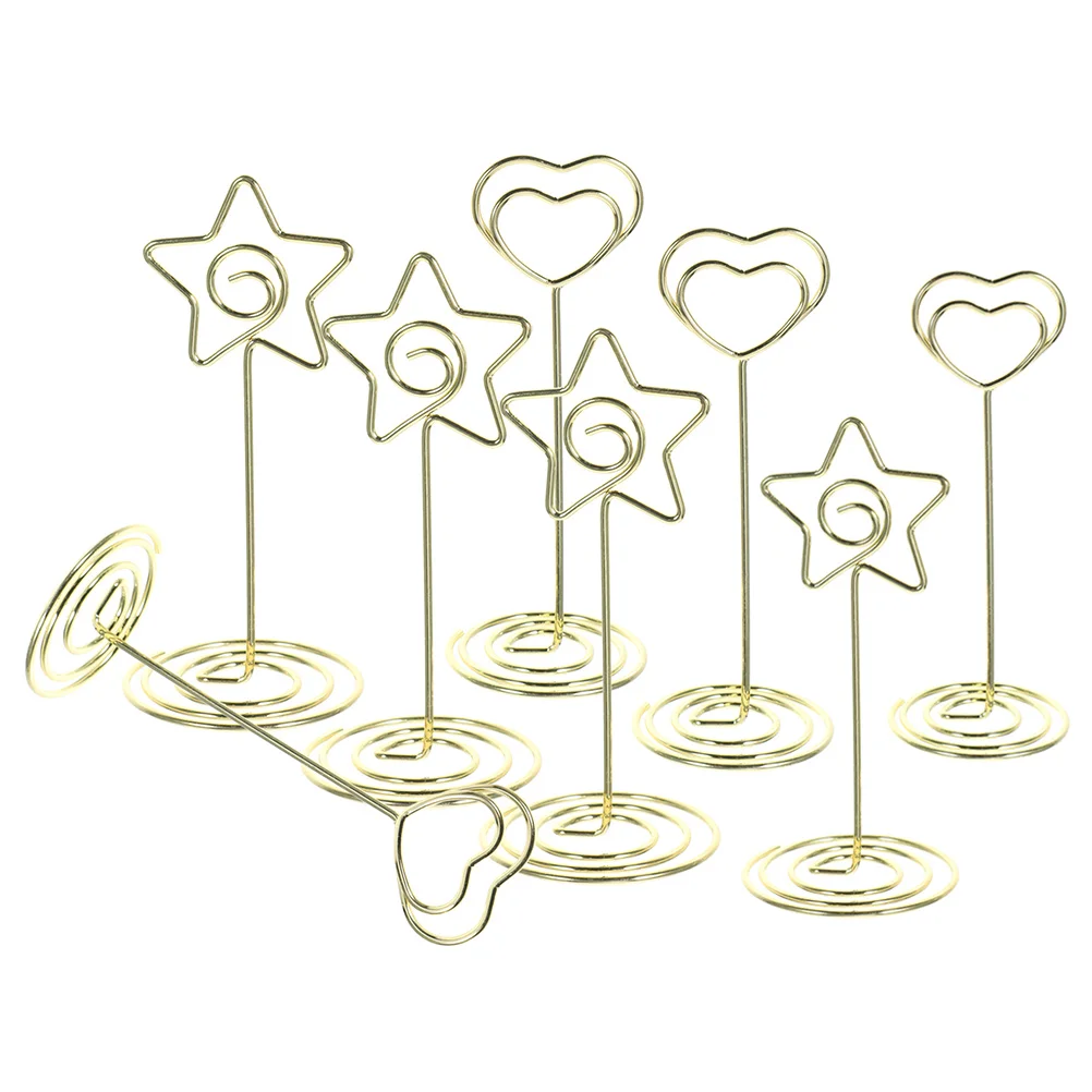 

8pcs Heart Shaped Memo Clips 85mm Gold Zinc Alloy Card Holders for Desk Wedding Table Number s Photo Displays Lightweight