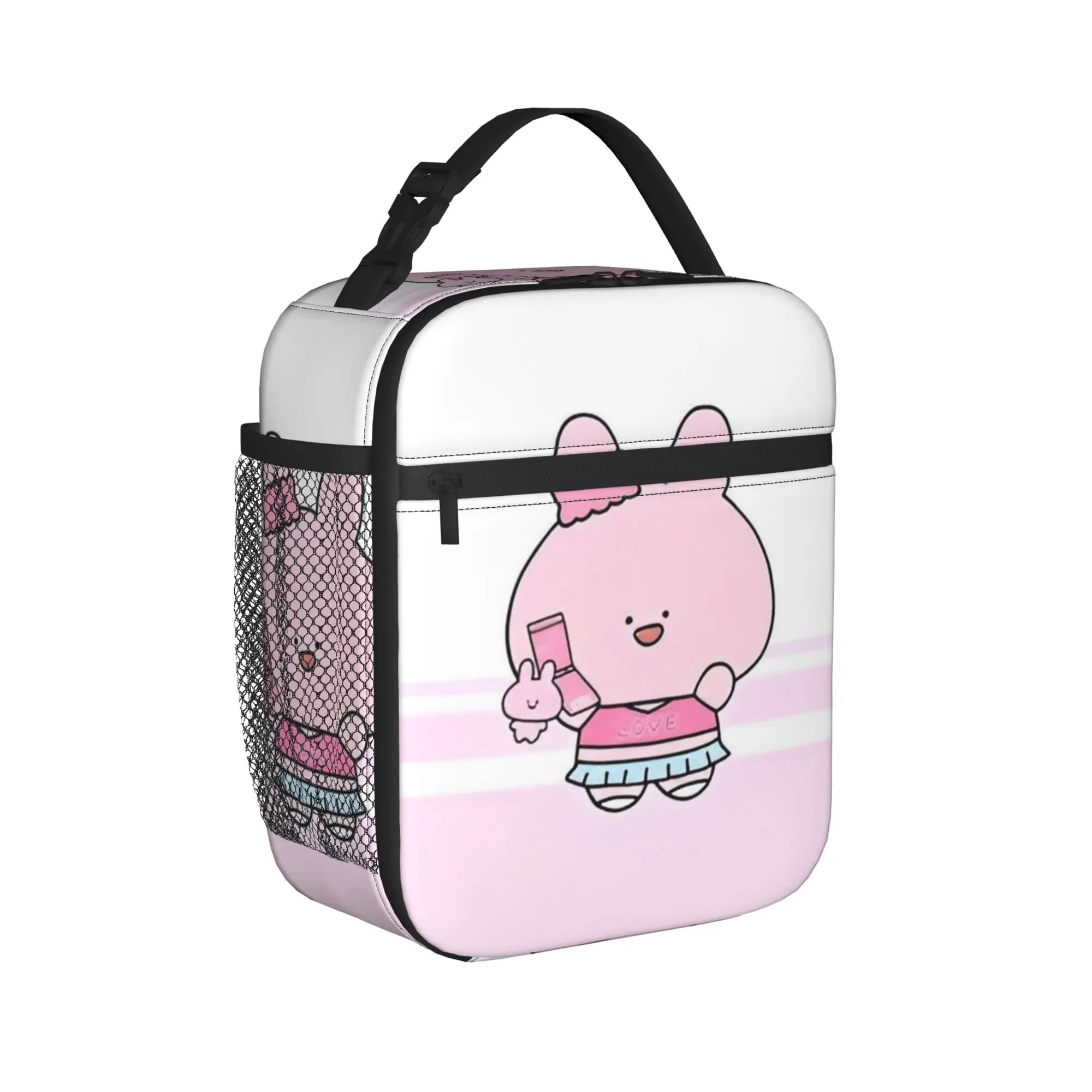 Asamimichaan Asleep Cartoon Insulated Lunch Bags Cooler Bag Reusable,Lunch Container Kawaii Asamimi High Capacity Tote Lunch Box