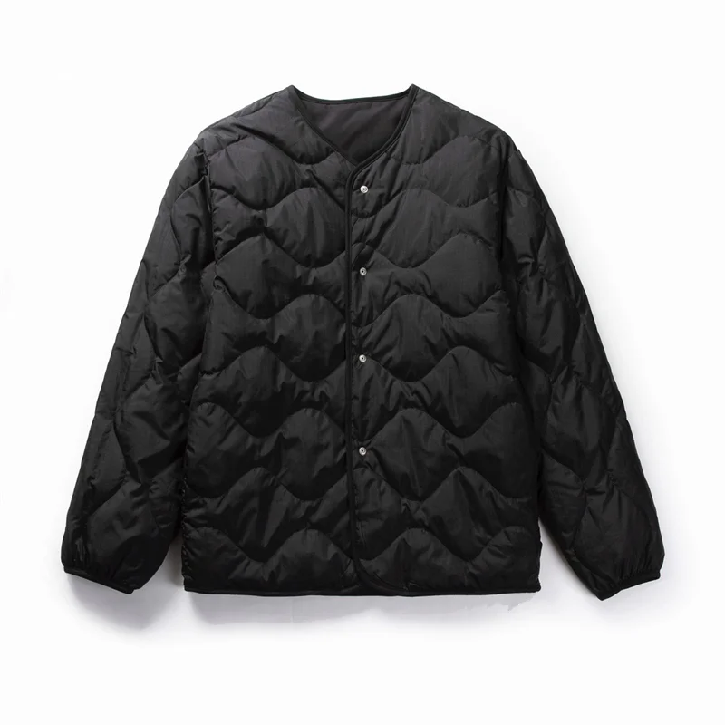 Nanamica Japanese style reversible waterproof diamond collarless light down jacket