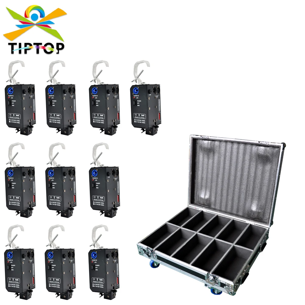 tiptop flightcase 10 em embalagem dmx curtain manual gota 100w liberacao controlador de queda entrada saida de energia con fechadura eletromagnetica 01