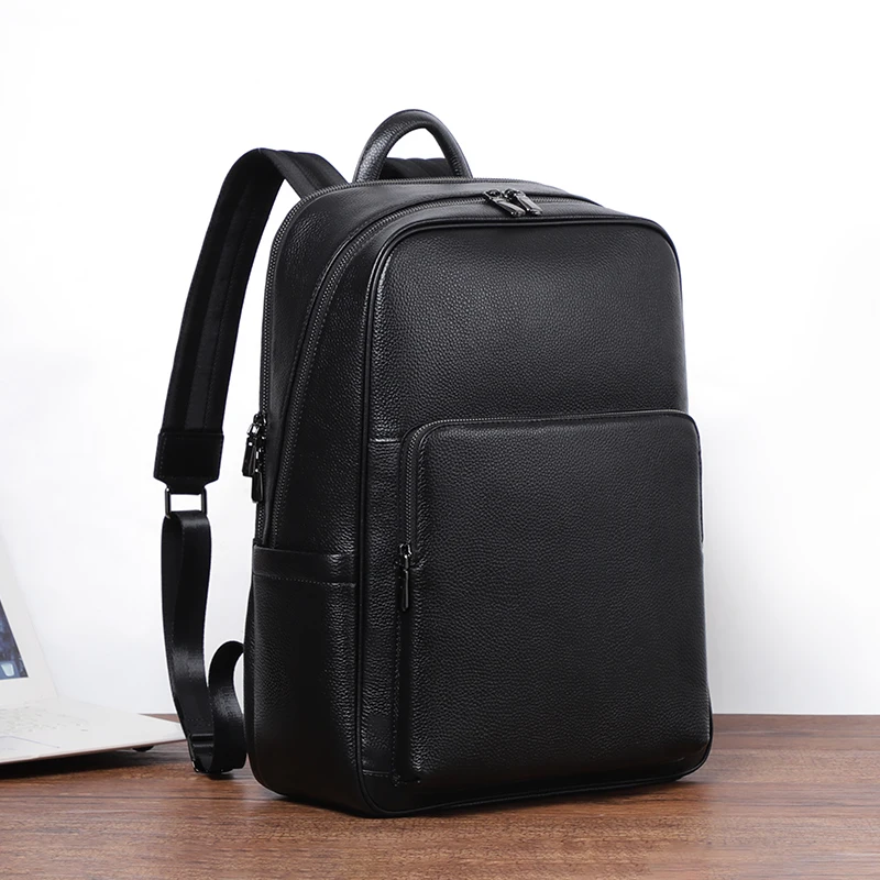 100% Cow Genuine Leather Men Backpacks Fashion Real Natural Leather Student Backpack Boy Luxury Brand large Computer Laptop Bag