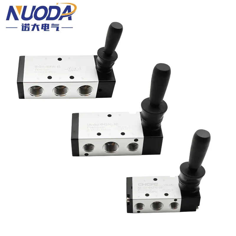 4H210-08 4H310-10 4H410-15 2 Position 5 Port Air Manual Valve Pneumatic Control Valve 5/2 Way Hand Lever Operated Control Valve