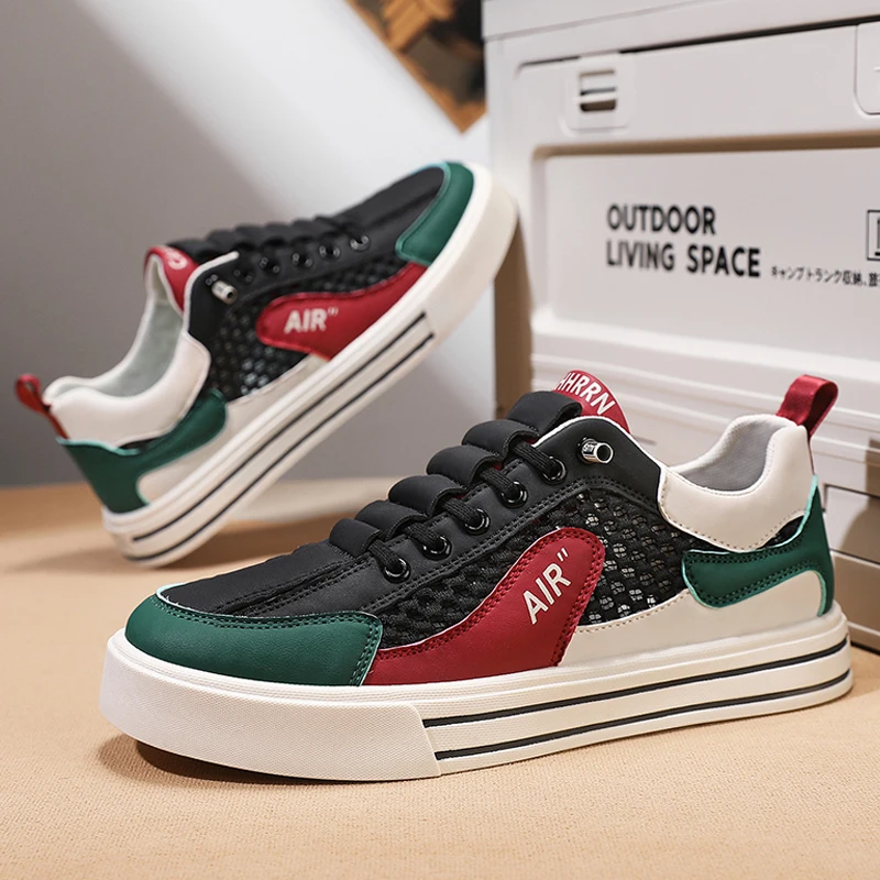 

Мужская обувь для скейтборда, удобные лоферы, повседневная обувь, дышащие прогулочные кроссовки на плоской подошве, модная мужская обувь, летняя вулканизированная обувь