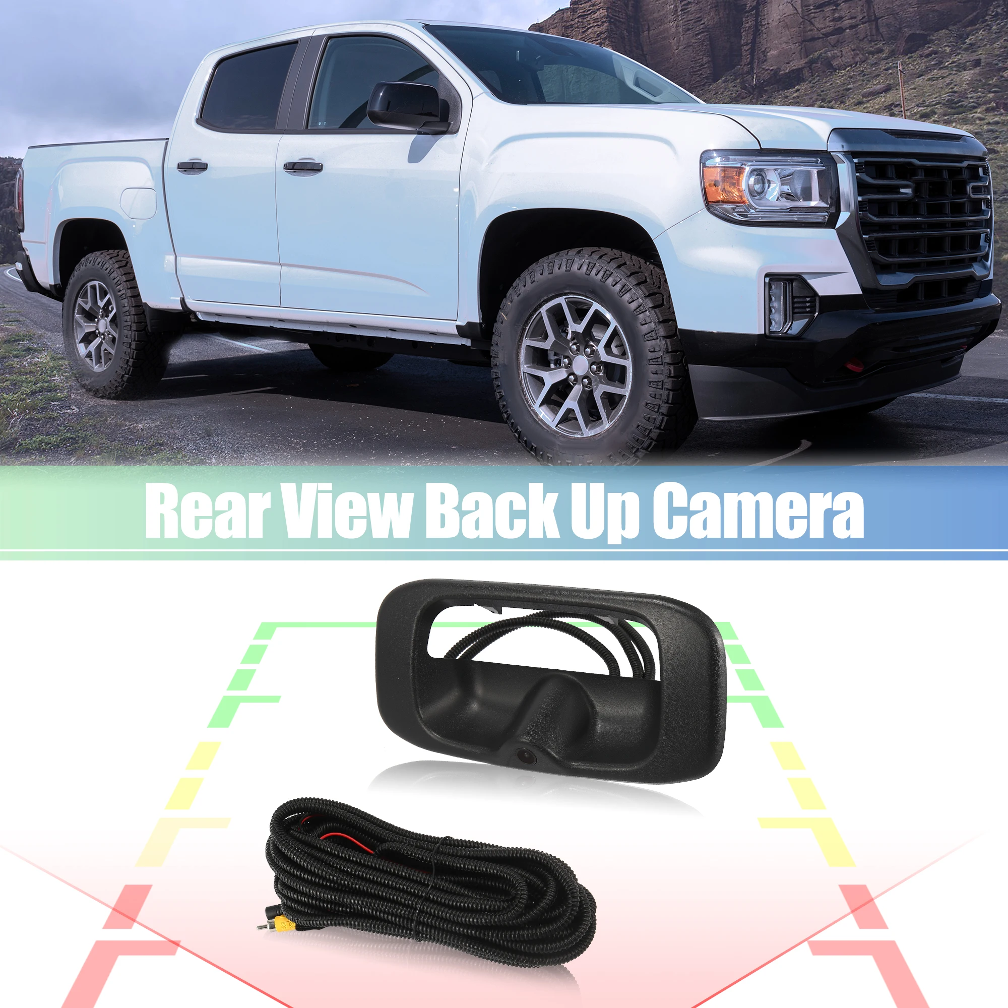 

UXCELL Tailgate Rear View Back Up HD Camera Set 15228539 Rear Liftgate Latch Handle with Black Camera for Buick for GM for Chevy