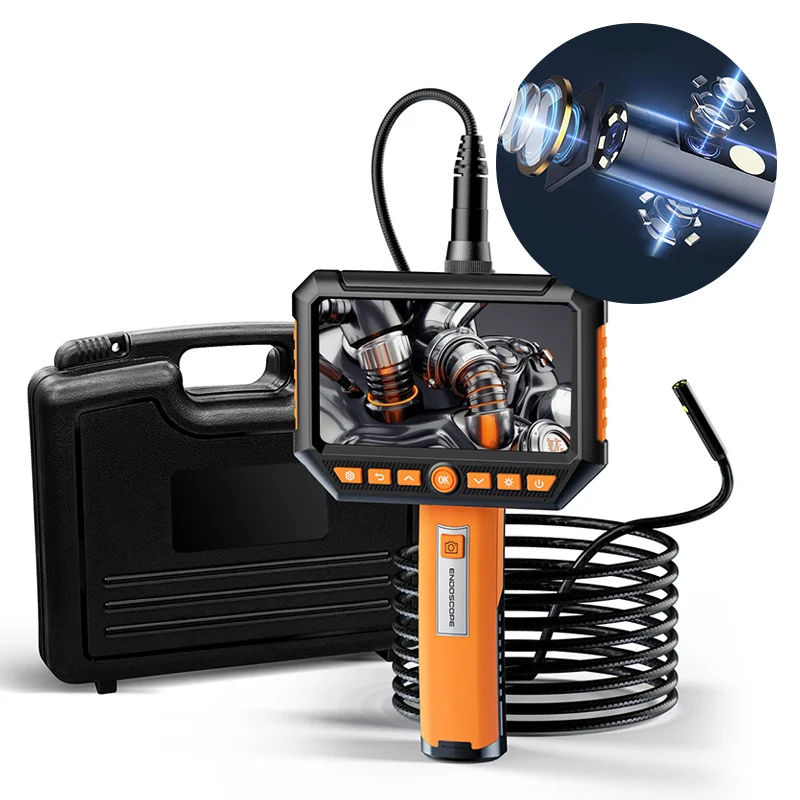 

Go 1080P 8mm Triple & Dual Lens Handheld Endoscope Camera with 5 "IPS LCD WiFi Inspection Camera 32GB TF for Car Sewer