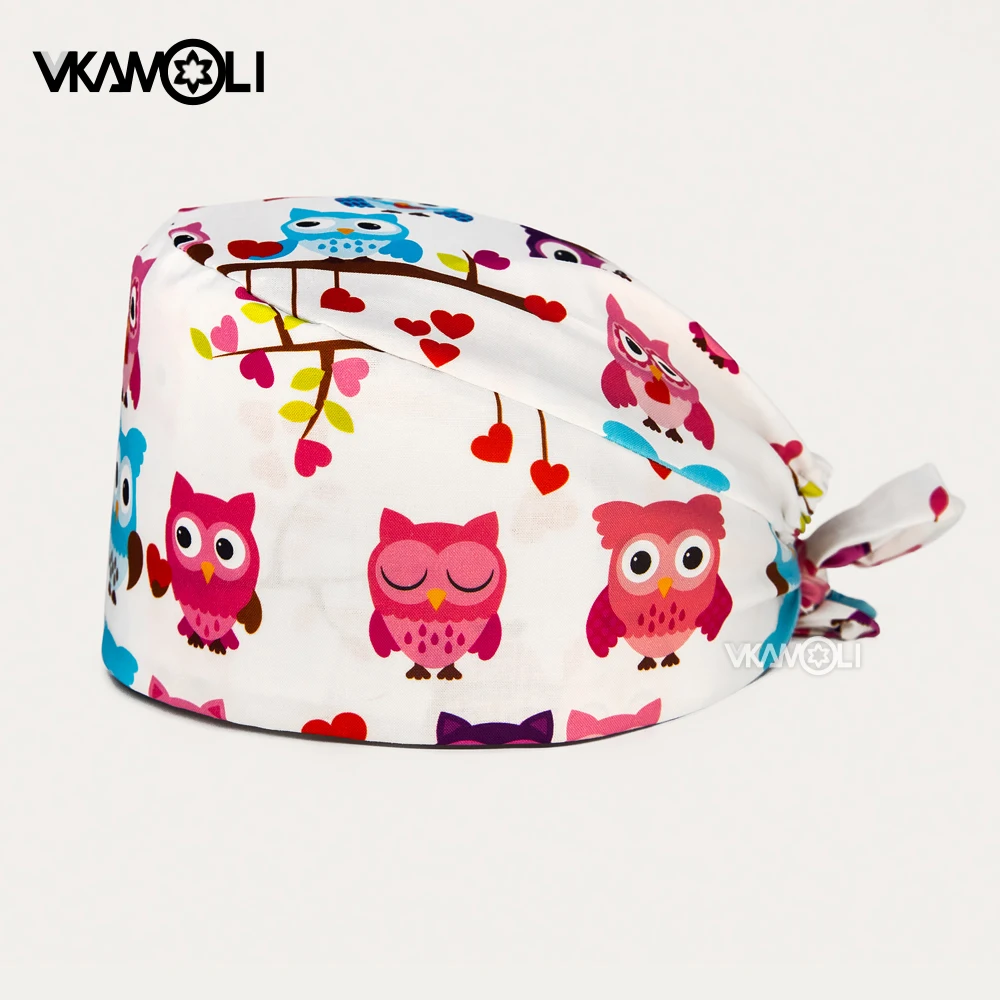 

Cartoon printed operating room cap 100% cotton surgical cap dental pediatrician nurseing cap veterinaria scrub cap