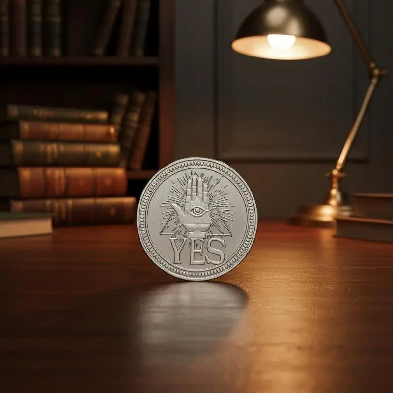 @*1Pcs Souvenir  Yes Or No Prediction Decision Coin Ouija All-Seeing Eye Or Death Gothic Copper Plated Coin