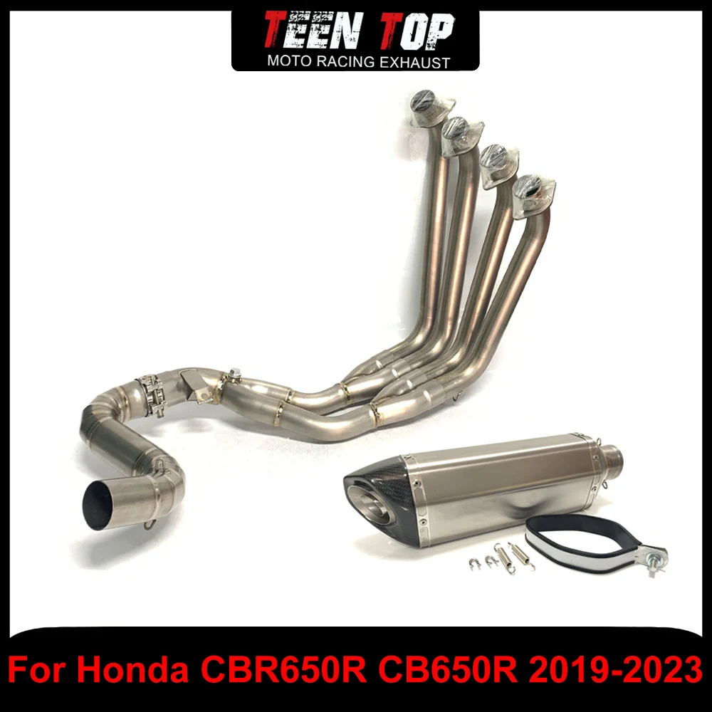 Full Exhaust Systems For Honda CBR650R CB650R CBR650F CB650F Motorcycle 51mm Connection Pipe Muffler Titanium Alloy CB650R 19-23