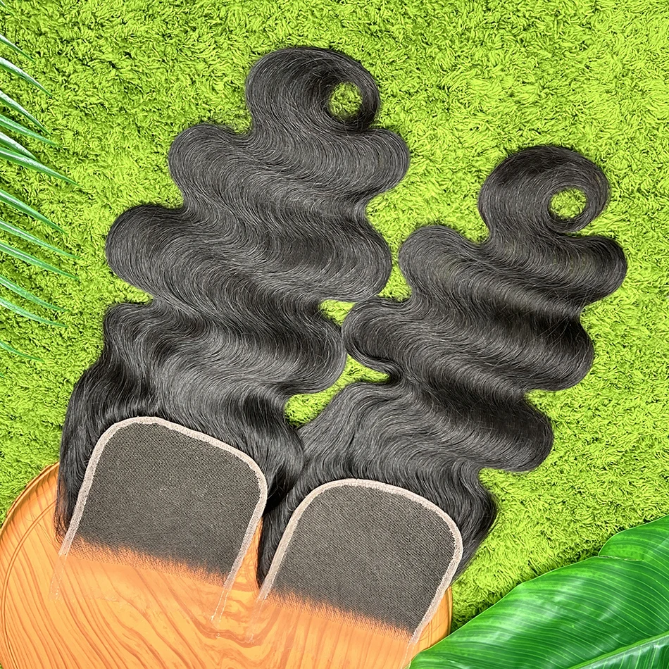 5x5 HD Transparent Lace Closure Body Wave Human Hair Preplucked Bleached Knots 1B Natural Black Color Invisible Lace Virgin Hair