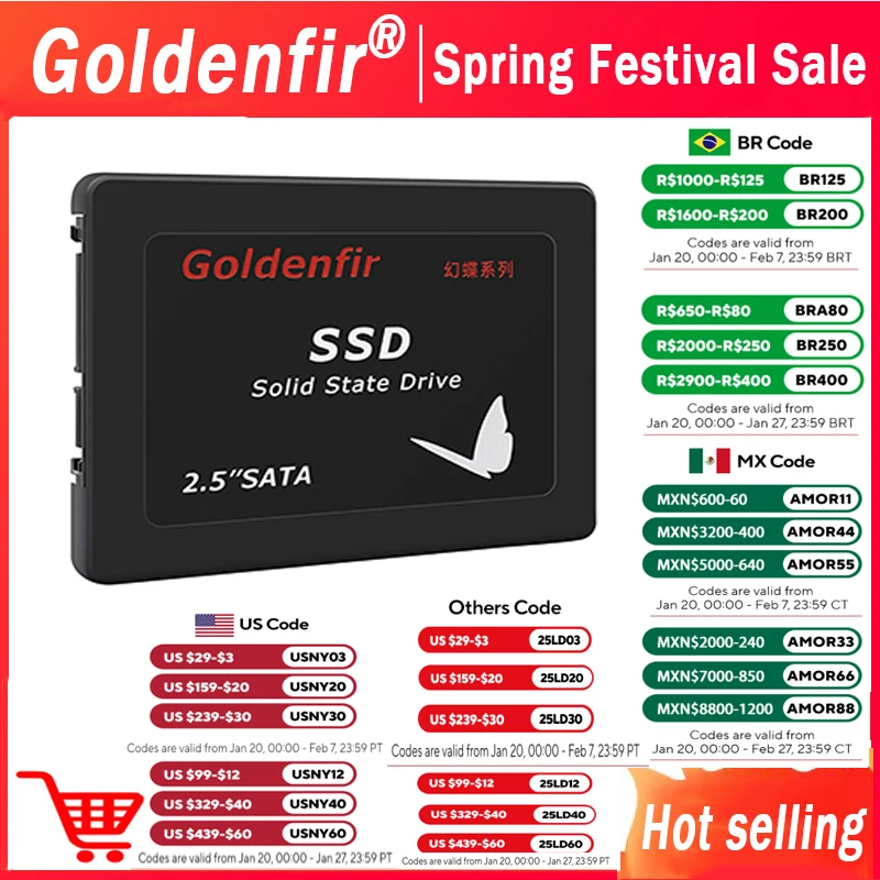 Goldenfir SSD 128GB SATAIII SSD 512GB 480GB 256GB HD 1TB 500GB Disco rígido de estado sólido 2.5 para laptop