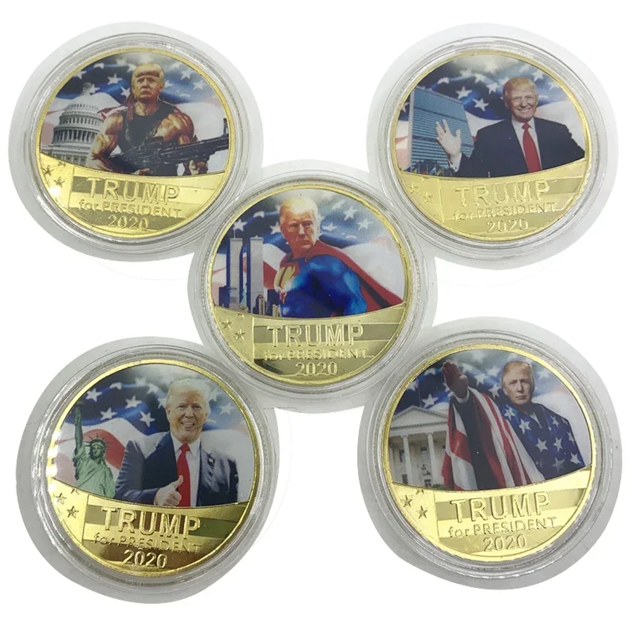 

American Ex-president Donald Trump Challenge Coins Funny Star Commemorative gold Coin Collectible Gifts celebrity souvenir