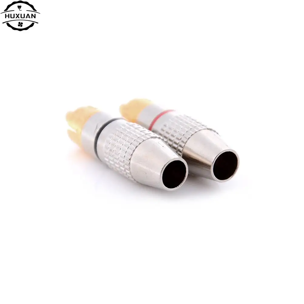 2 Stks/set Gold Rca Plug Solder Audio Video Adapter Connector Male Naar Male Converter Groothandel