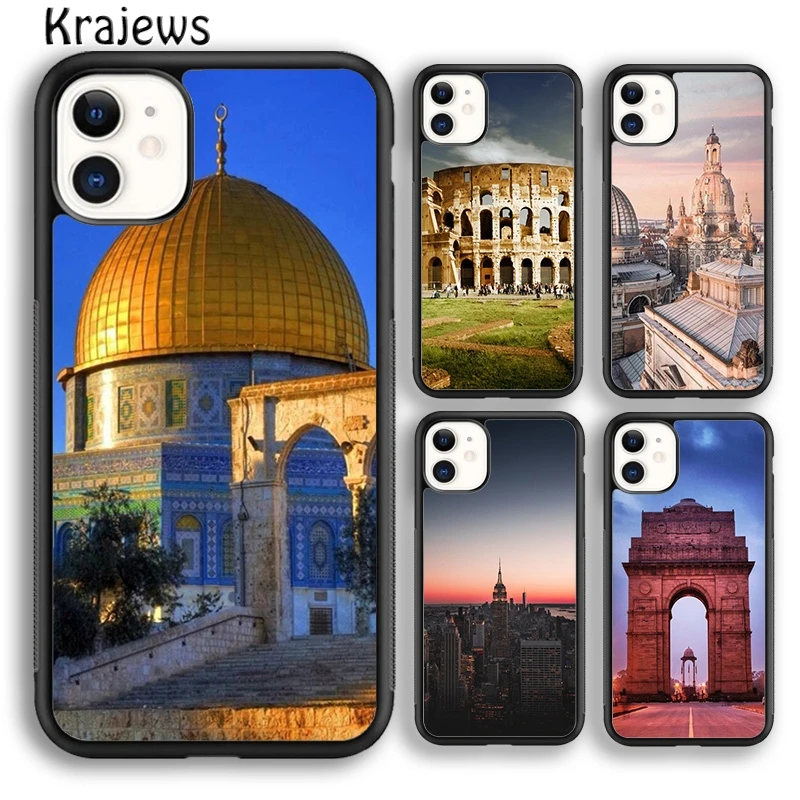 Krajews Famous Historical Building Phone Case Cover For iPhone 16 15 SE2020 14 6 7 8 plus 11 12 13 pro max coque Shell Fundas