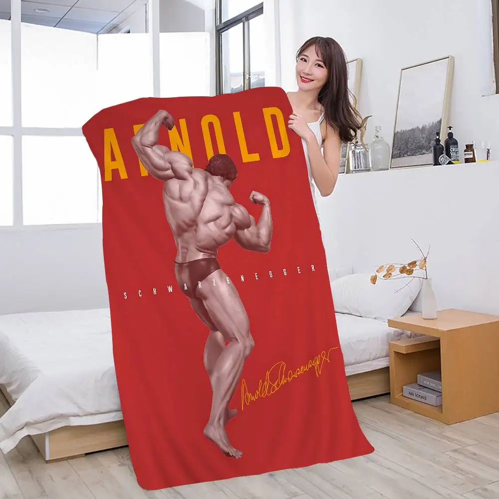 Arnold Schwarzenegger Muscular Man Anime Beach Swimming Towel Soft Absorbent Washcloth Children's Gifts for Kids Travel Camping