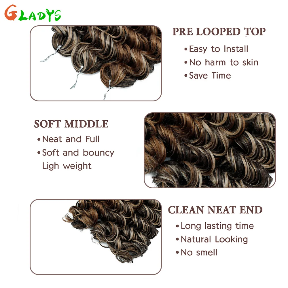 12 Inch Short Synthetic Crochet Hair Extension Body Wave Braiding Hair Extension Highlight Color Hair Extensions For All Seasons