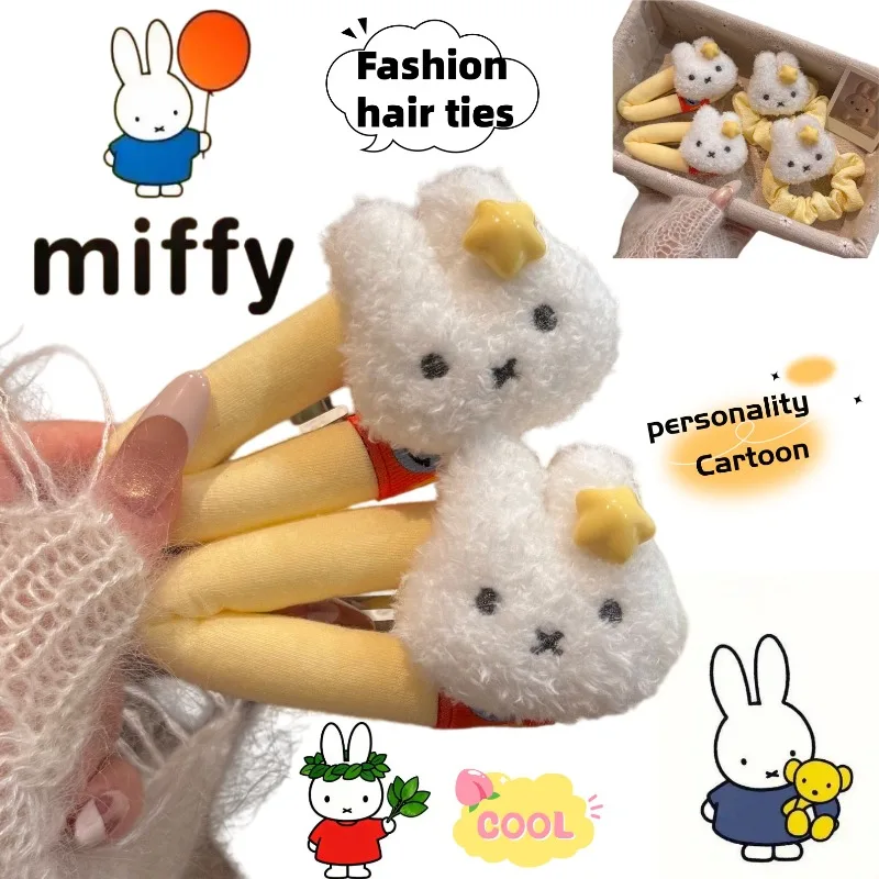 

Miffy Hair Tie Cute Fashion Cartoon Personalized Creative Girlish Campus Style High Elastic Hair Band Gift for Friends' Birthday
