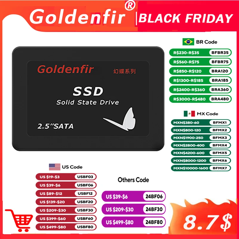 Goldenfir  SSD 120GB 128GB  SATAIII SSD 240GB 256GB hd 1TB 2TB 512GB 500GB 480GB  solid state hard disk  2.5 for Laptop